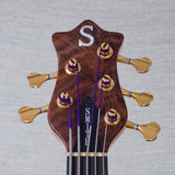 Ken Smith BSR-5TNE-5A-FW Exhibition Black Tiger Elite 5-String Electric Bass Guitar - Figured Walnut