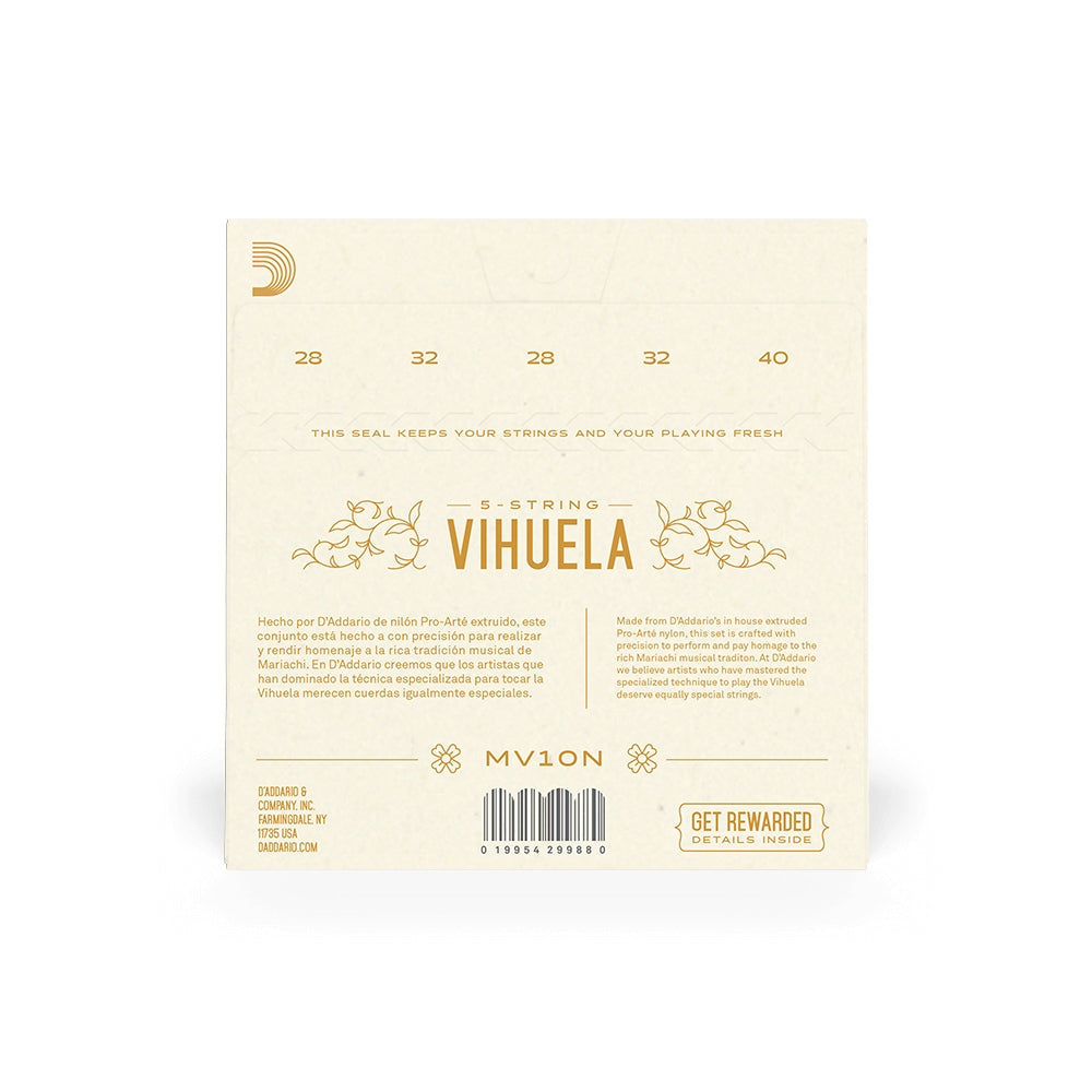 D'Addario MV10N Vihuela Normal Tension Set