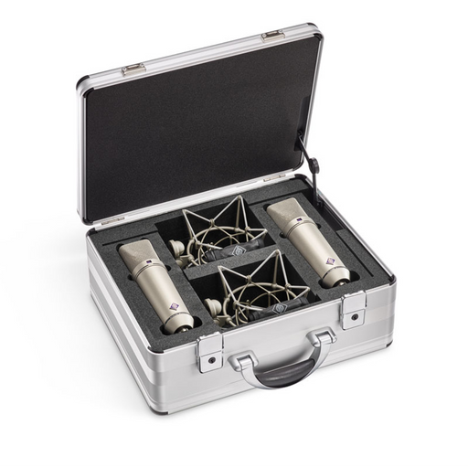 Neumann U 87 AI Multi-Pattern Condenser Microphone W/ EA87 Shockmounts and Mic Briefcase - Nickel Stereo Pair