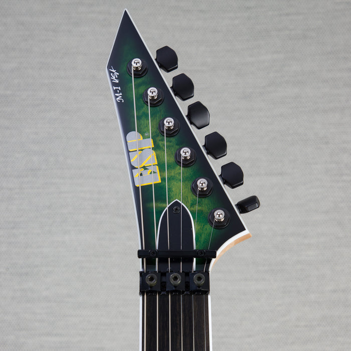 ESP USA M-I FR-DLX Quilt Maple Top Electric Guitar - Dark Lime Sunburst - #US23086