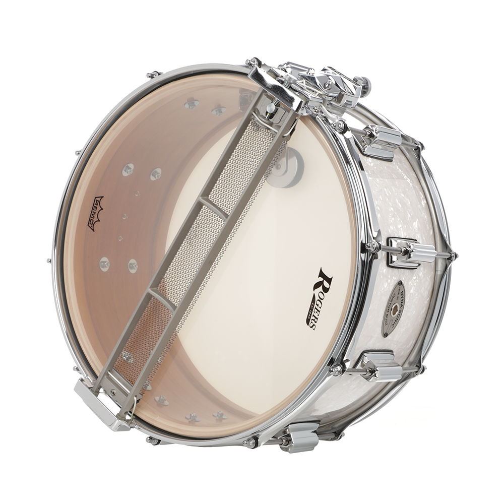 Rogers Dyna-Sonic 6.5 x 14" Wood Shell Snare Drum - White Marine Pearl Beavertail