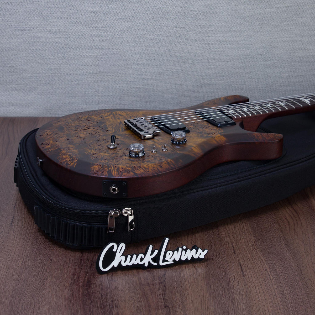 PRS S2 Custom 24-08 Poplar Burl Electric Guitar - Black Gold Burst - #S2089509
