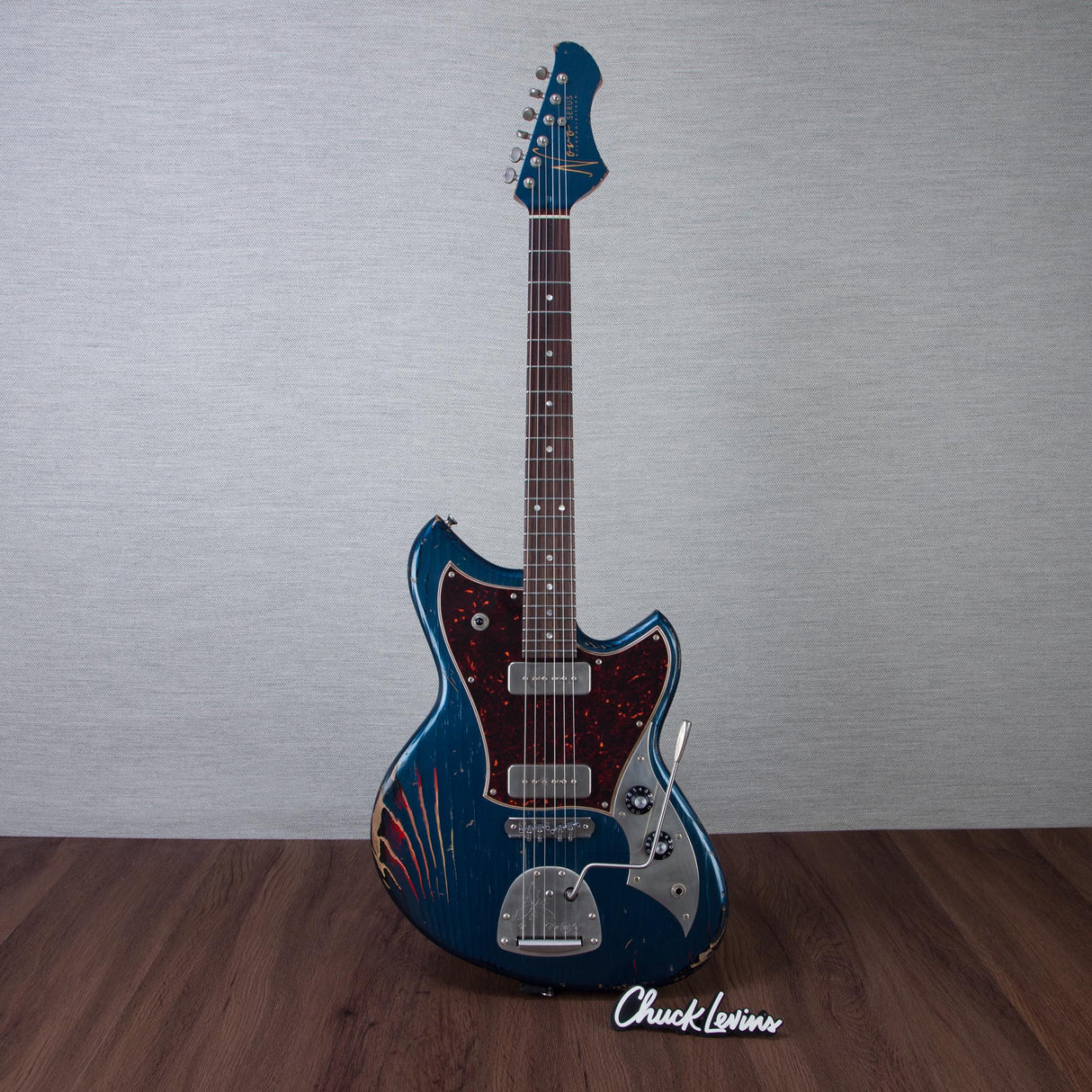 Novo Guitars Serus J Electric Guitar - FOF Lake Como Blue over 64 3-Tone Burst - #26097