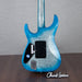 ESP M-II CTM FR Electric Guitar - Liquid Metal Silver/Blue Burst - #E0920242