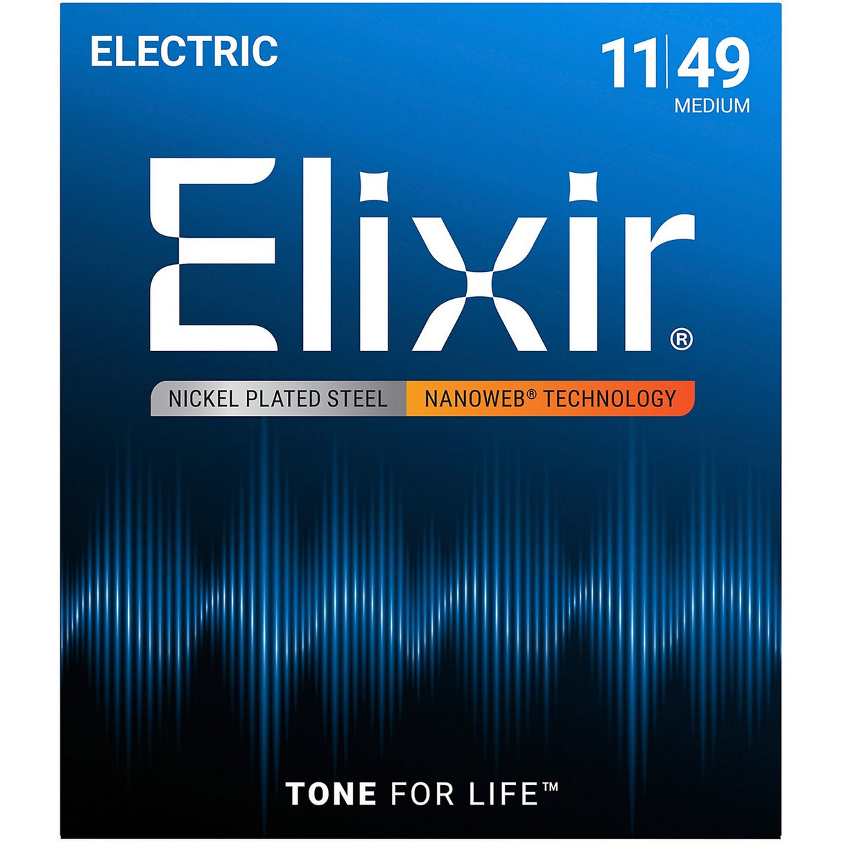 Elixir 12102 Nanoweb Coated Electric Guitar Strings With Anti-Rust, Medium (11 - 49)