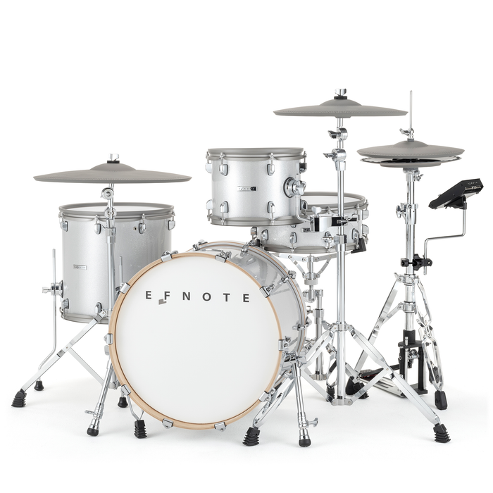 EFNOTE 7 4-Piece Electronic Drum Kit with Full Size Shells - White Sparkle