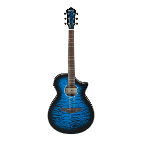 Ibanez AEWC16QA Acoustic Electric Guitar - Transparent Blue Sunburst