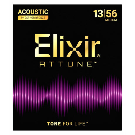 Elixir 21102 ATTUNE™ Phosphor Bronze Acoustic Guitar Strings - Medium (.013-.056)