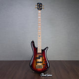 Spector Euro 4 LT Spalted Maple Bass Guitar - Fire Red Burst - CHUCKSCLUSIVE - #]C121SN 21112