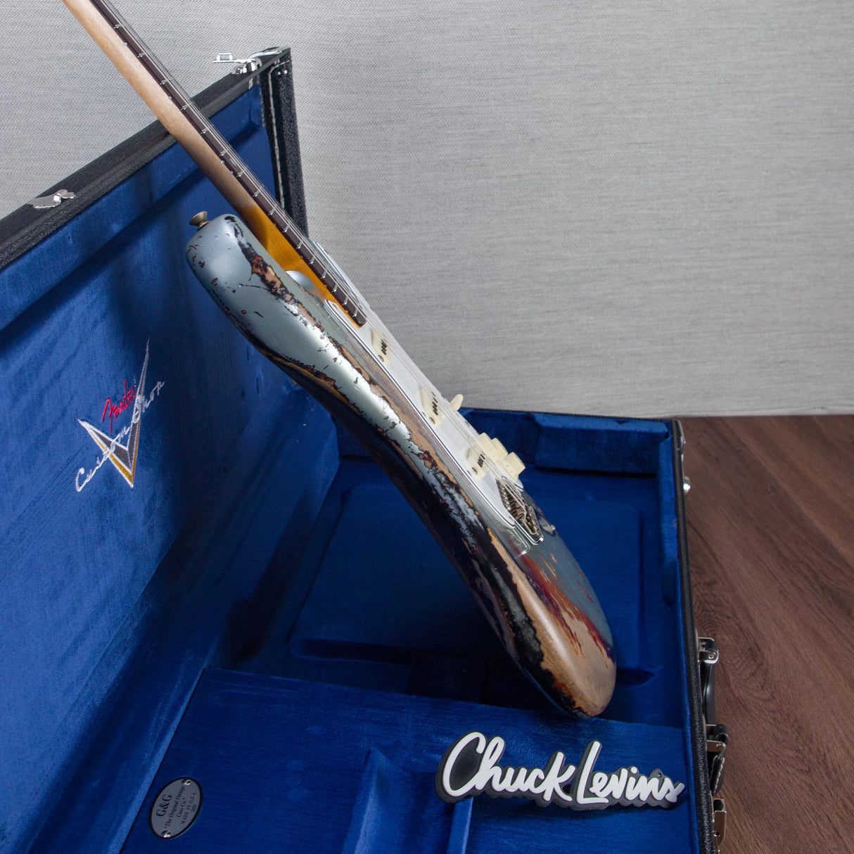 Fender Custom Shop Time Machine Collection 1965 Stratocaster Electric Guitar Super Heavy Relic - Aged Fire Mist Silver Over 3-Color Sunburst - #CZ585740