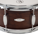 C&C Drum Company Player Date II 6.5x14 Snare Drum - Brown Mahogany Stain