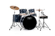 Mapex Rebel 5-Piece SRO Complete Drum Set, 22-Inch Kick - Royal Blue - New,Royal Blue