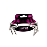 Ernie Ball 3 Inch Flat Ribbon Patch Cables - 3 Pack / White