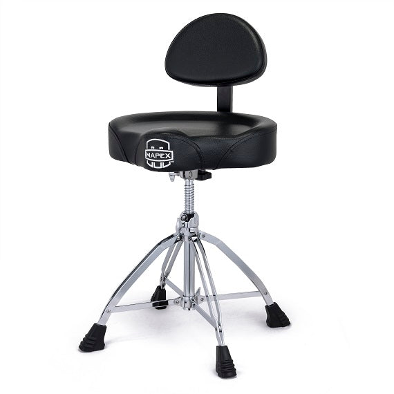 Mapex T870 Double-Braced Drum Throne with Backrest - Leather Saddle Top
