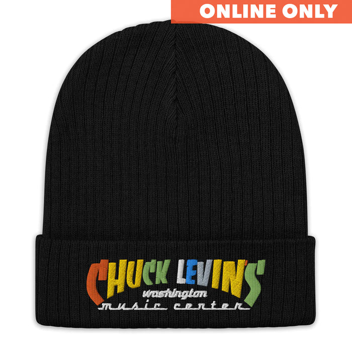 Chuck Levin's Colorful Logo Ribbed Knit Beanie