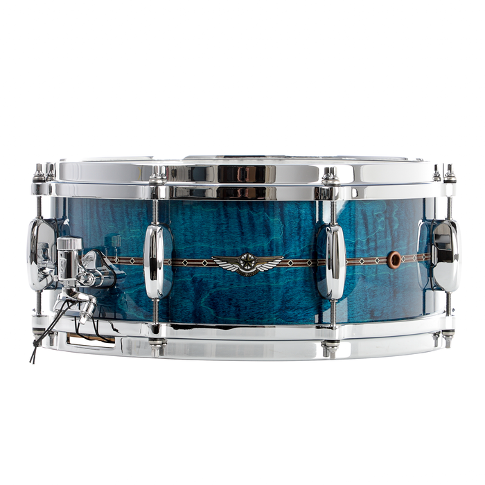 Tama Star Maple 5.5" x 14" Snare Drum - Ocean Blue Curly Maple