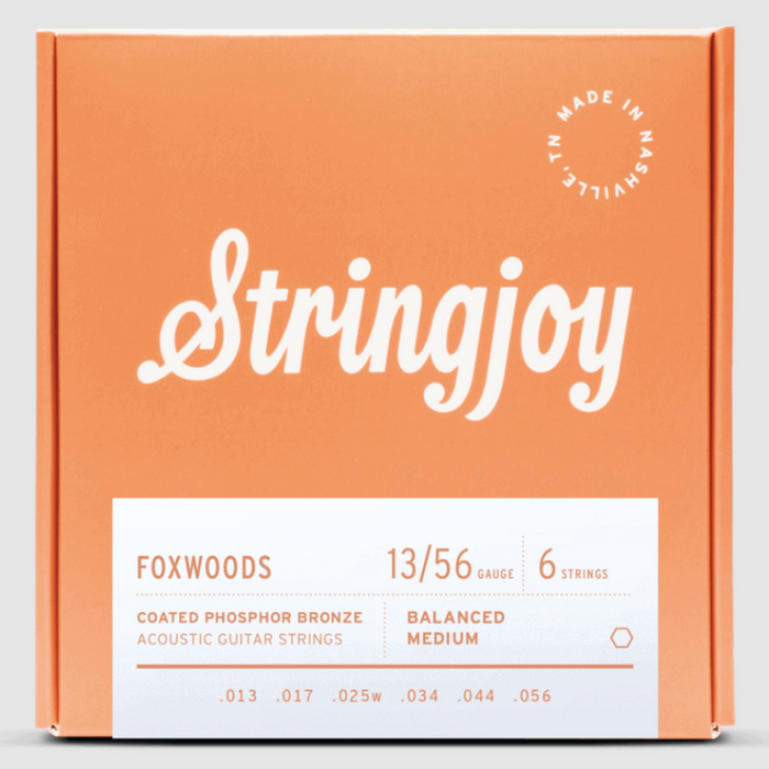 Stringjoy Foxwood 13-56 Coated Phosphor Bronze Electric Guitar Strings - Medium Gauge