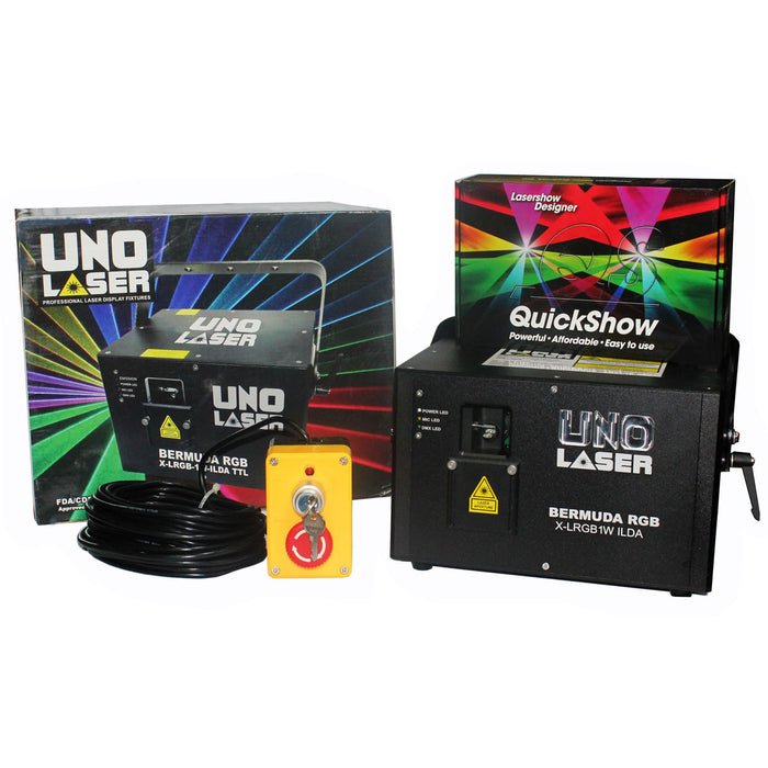 UNO Laser BERMUDA RGB ILDA TTL 1W Full Color Animation Laser - Black