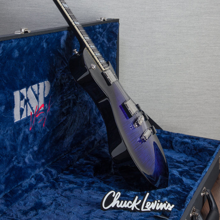 ESP USA Eclipse Electric Guitar - Dark Blue Sunburst Teardrop - #US23266