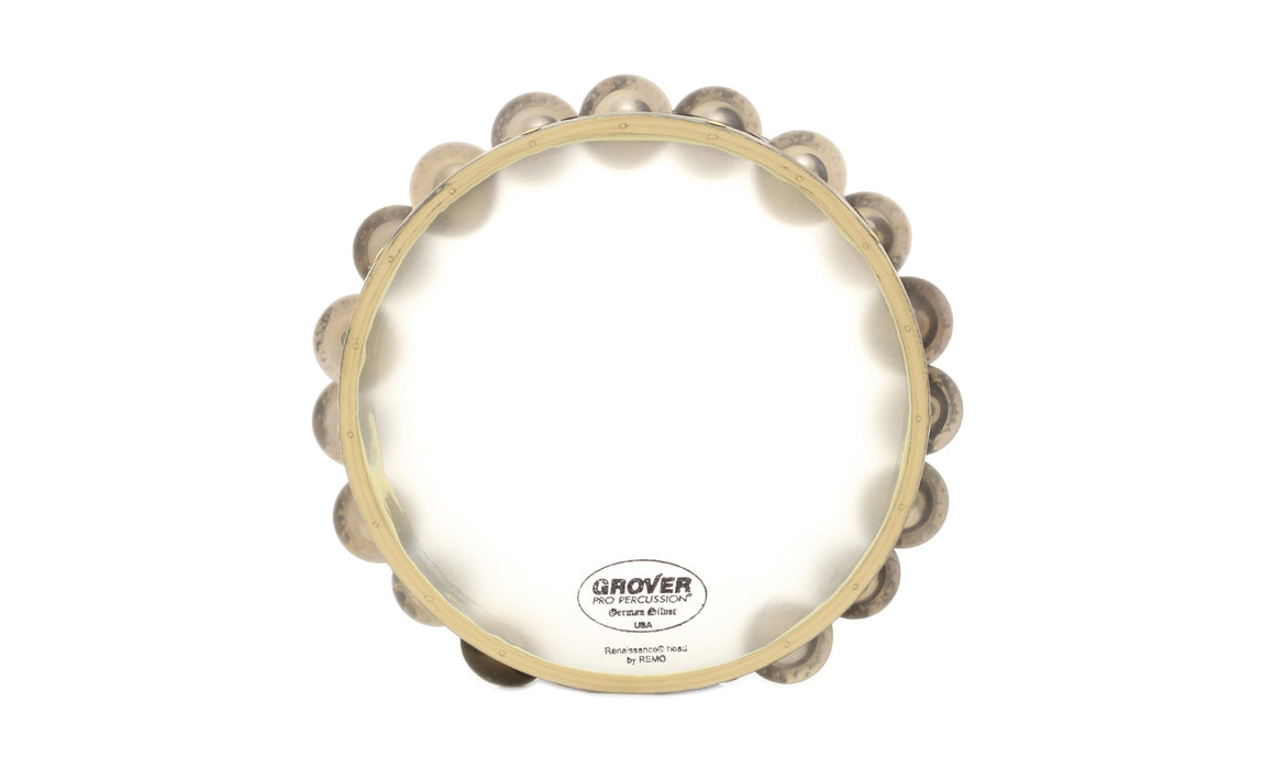 Grover T2/GS-X 10" Synthetic Head Tambourine - Double Row, German Silver Jingles