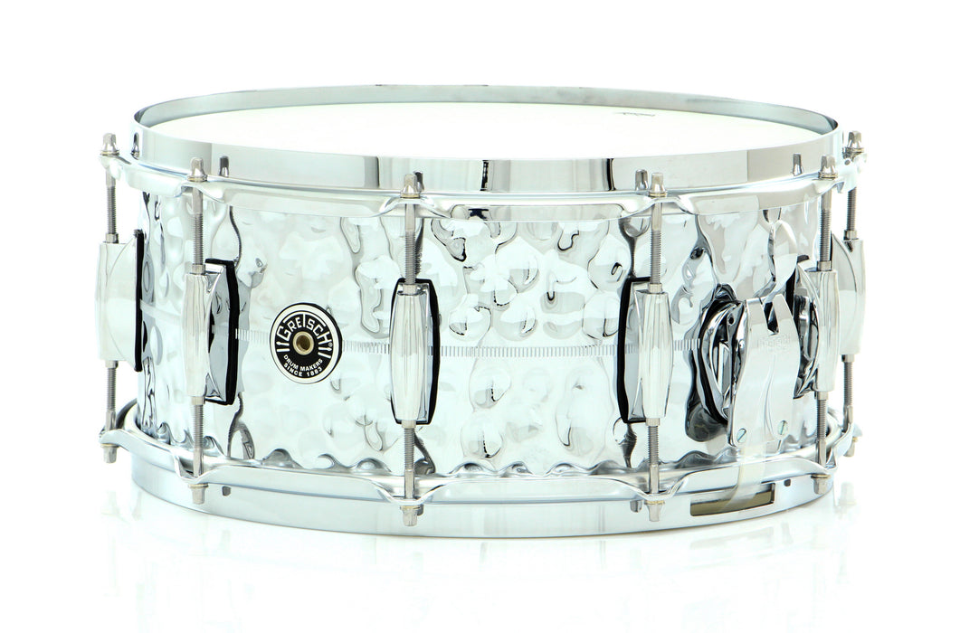 Gretsch 14" x 6.5" Brooklyn Hand-Hammered Chrome Over Brass Snare Drum