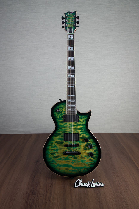 ESP USA Eclipse Quilted Maple Top Electric Guitar - Dark Lime Sunburst