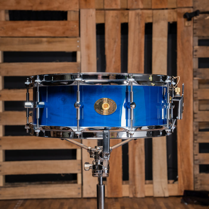 Noble & Cooley 5x14-Inch Solid Ash Shell Snare - Trans Blue Gloss