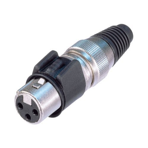 Neutrik NC3FX-HD Cable End X-HD Series 3 Pin Female - Stainless/Gold