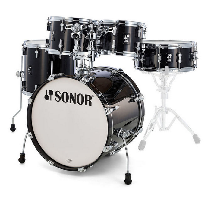 Sonor AQ2 Maple Stage Kit With 22 Inch Bass Drum - Transparent Black