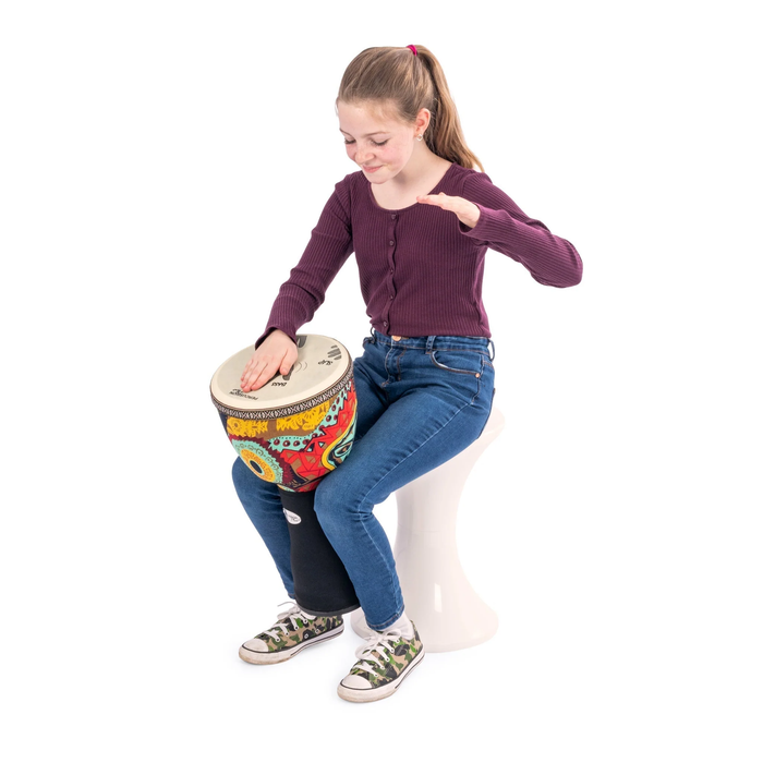 Slap Percussion Pretuned Djembe Educational 4 Pack with Guides - Mixed Sizes