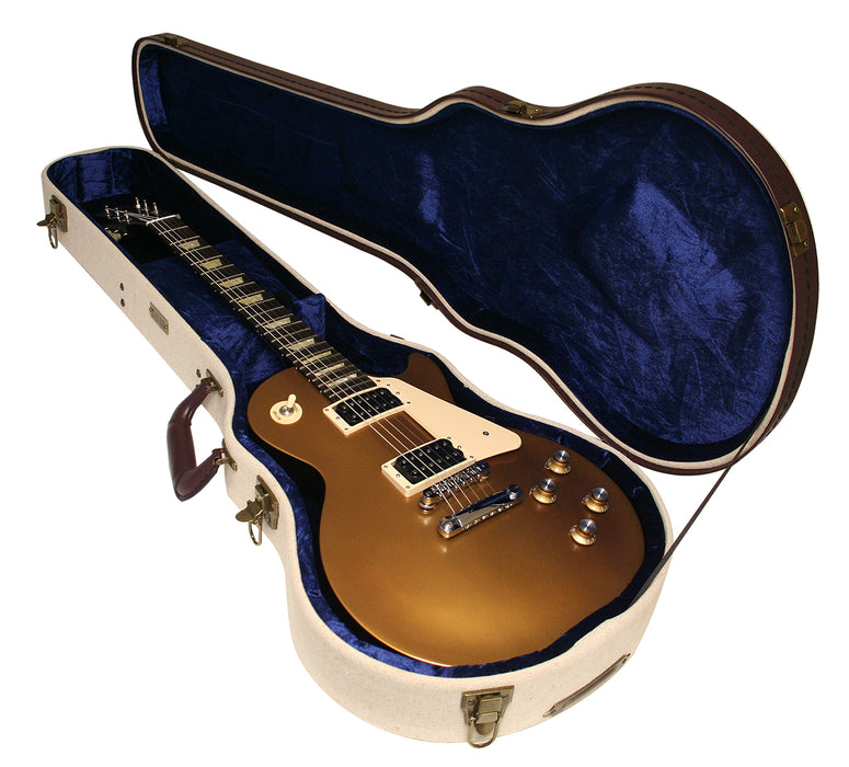 Gator Cases GW-JM LPS Deluxe Wood Case For Gibson Les Paul Style Guitars - Journeyman Burlap Exterior