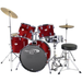 Percussion Plus 5-piece Drum Set With 22" Kick - Brushed Red