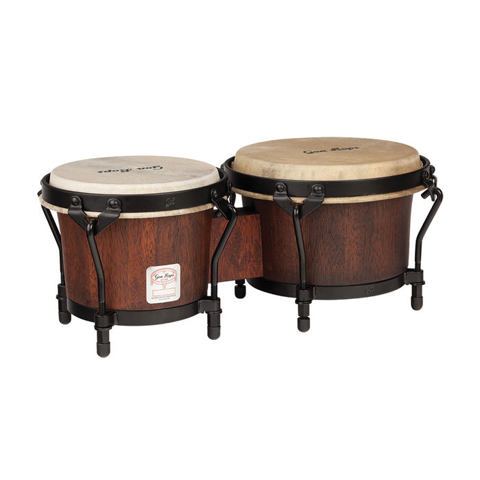 Gon Bops Mariano Bongos with Black Chrome Hardware - Durian Shells with Natural Finish