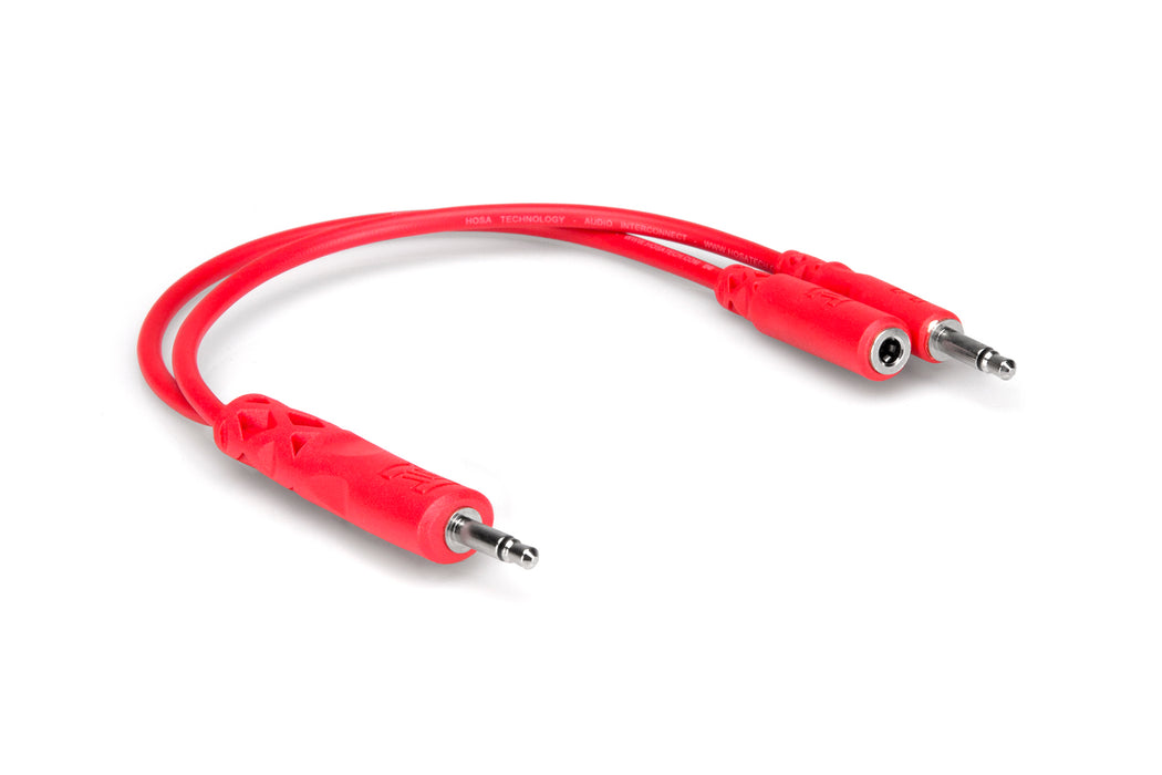 Hosa 3.5mm TS w/ 3.5mm TSF to 3.5mm TS Hopscotch Patch Cable - 15cm