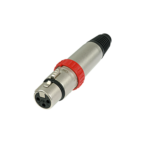 Neutrik NC3FXS Cable End X-S Series W/ Noiseless On/Off Switch, 3 Pin Female - Nickel/Gold