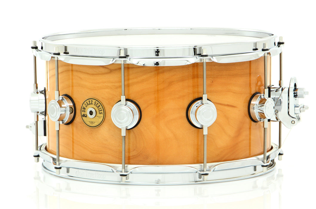 Drum Workshop 14" x 7" Jazz Series Snare Drum Exotic Natural Lacquer Over Rotary Cherry W/ Chrome Hardware