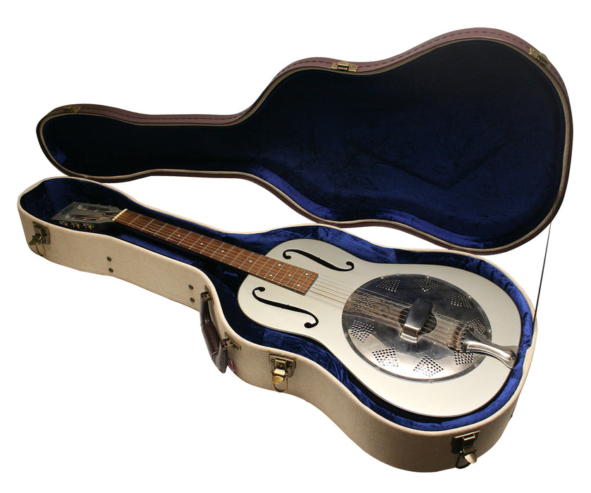 Gator Cases GW-JM RESO Deluxe Wood Case For Resonator Guitars - Journeyman Burlap Exterior