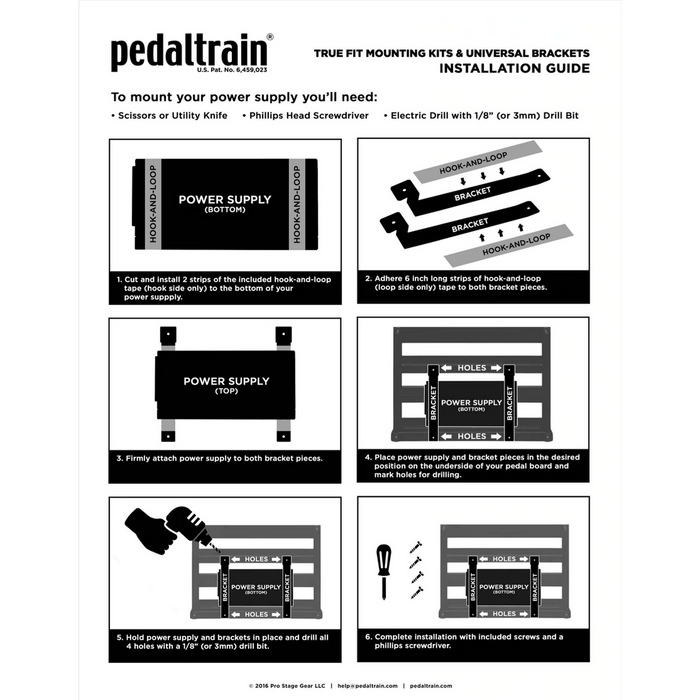 Pedaltrain PT-TFMK-SM True Fit Universal Mounting Kit for Novo and Terra Series