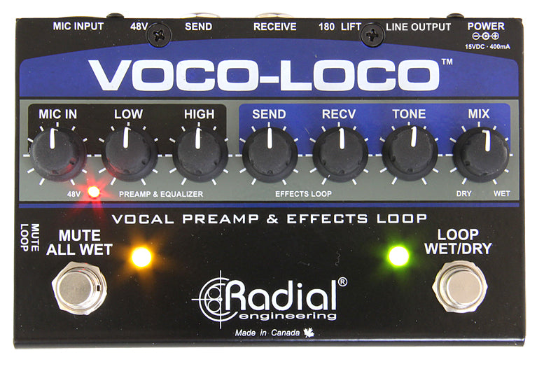Radial Engineering Voco-Loco Effects Switcher Pedal For Voice Or Instrument