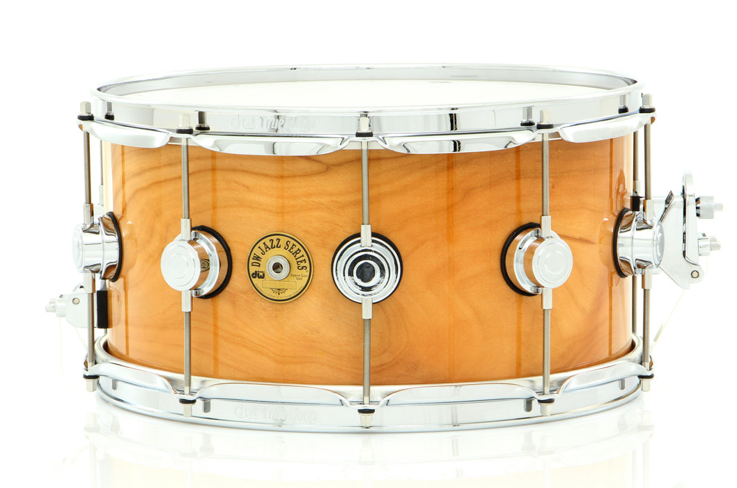 Drum Workshop 14" x 7" Jazz Series Snare Drum Exotic Natural Lacquer Over Rotary Cherry W/ Chrome Hardware