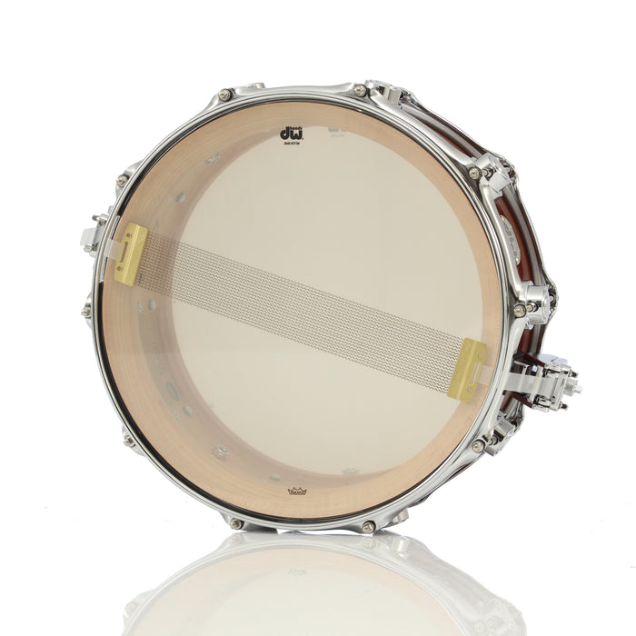 Drum Workshop 14" x 5.5" Collector's Series Super Solid Snare Drum - Tobacco Lacquer With Chrome Hardware