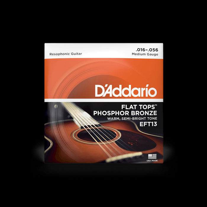 D'Addario EFT13 Flat Top Resophonic Acoustic Guitar Strings