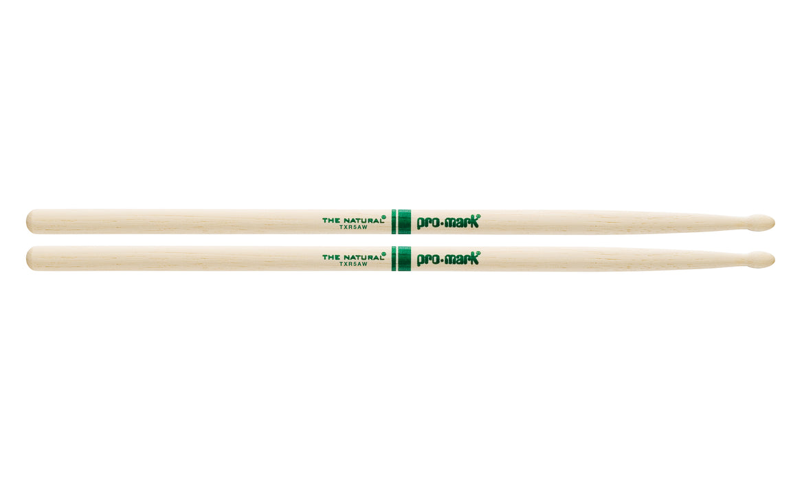 Promark TXR5AW Hickory 5A The Natural Wood Tip drumstick