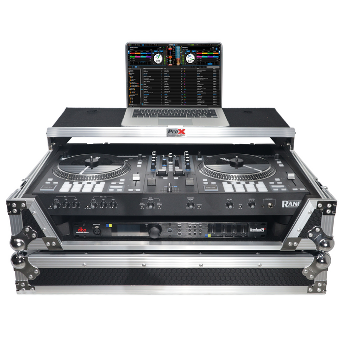 ProX XS-RANEONE WLT Flight Case For RANE ONE DJ Controller with Sliding Laptop Shelf, 1U Rack, and Wheels