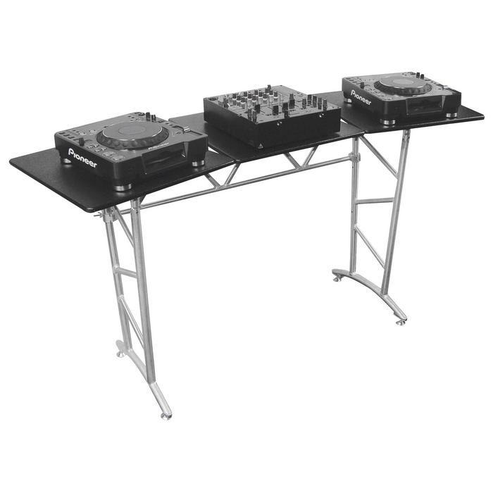 Odyssey ATT2 Diamond Textured DJ Truss Table with Swivel Side Platforms and Folding Legs