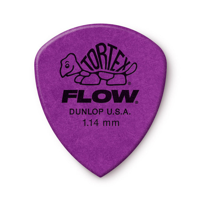 Dunlop Tortex Flow Guitar Picks - 1.14mm - Purple (12-Pack)