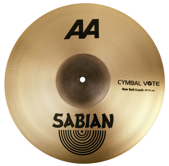 Sabian 18" AA Raw Bell Crash Cymbal Brilliant Finish