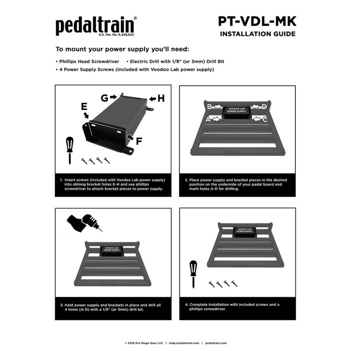 Pedaltrain PT-VDL-MK Voodoo Lab Mounting Kit for All 2015 Models