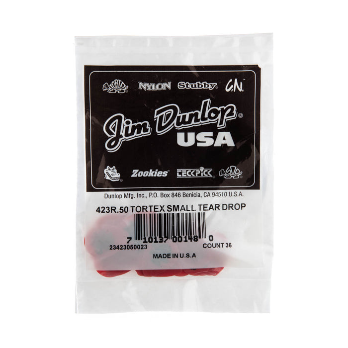 Dunlop Tortex Small Teardrop Pick - 0.50m - Orange (36-pack)