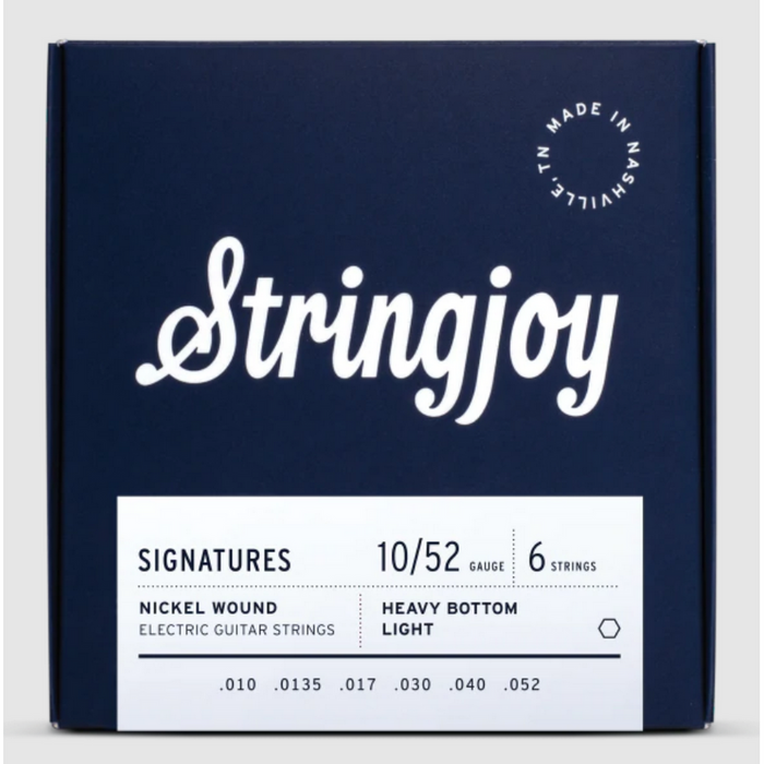 Stringjoy 10-52 Nickel Alloy Electric Guitar Strings - Light Top Heavy Bottom